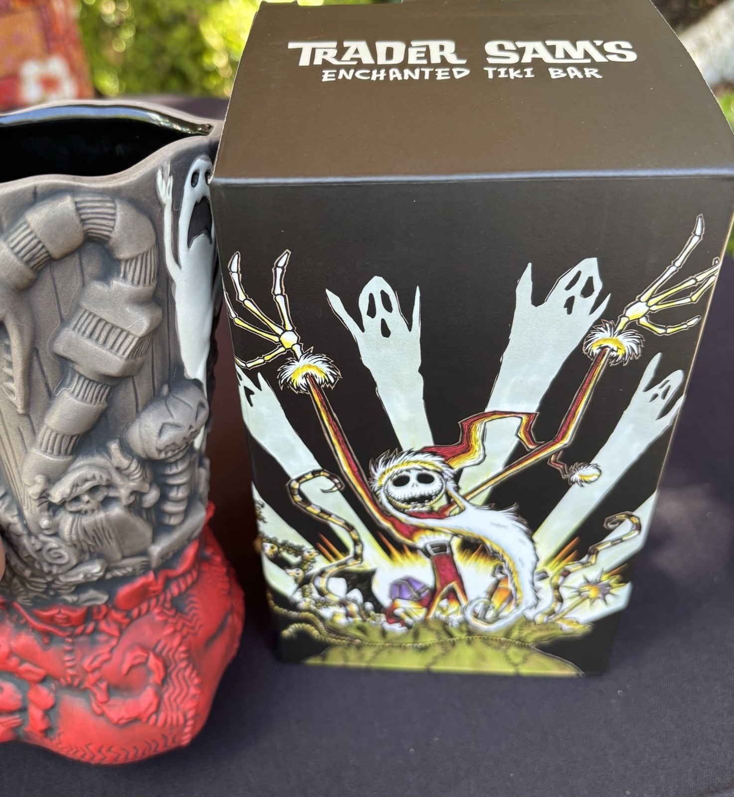 2026 Disney Parks Trader Sams Jack Skellington NBC Tiki Bar Mug with souvenir 2026 Disney Parks Trader Sams Jack Skellington NBC Tiki Bar Mug with souvenir
