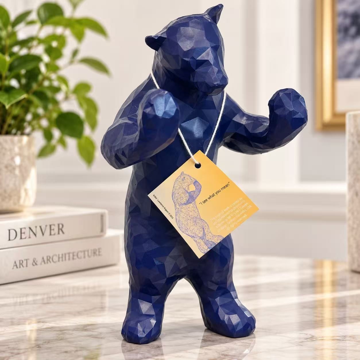Denver Big Blue Bear 8.5” Figurine I See What You Mean Lawrence Argent Sculpture