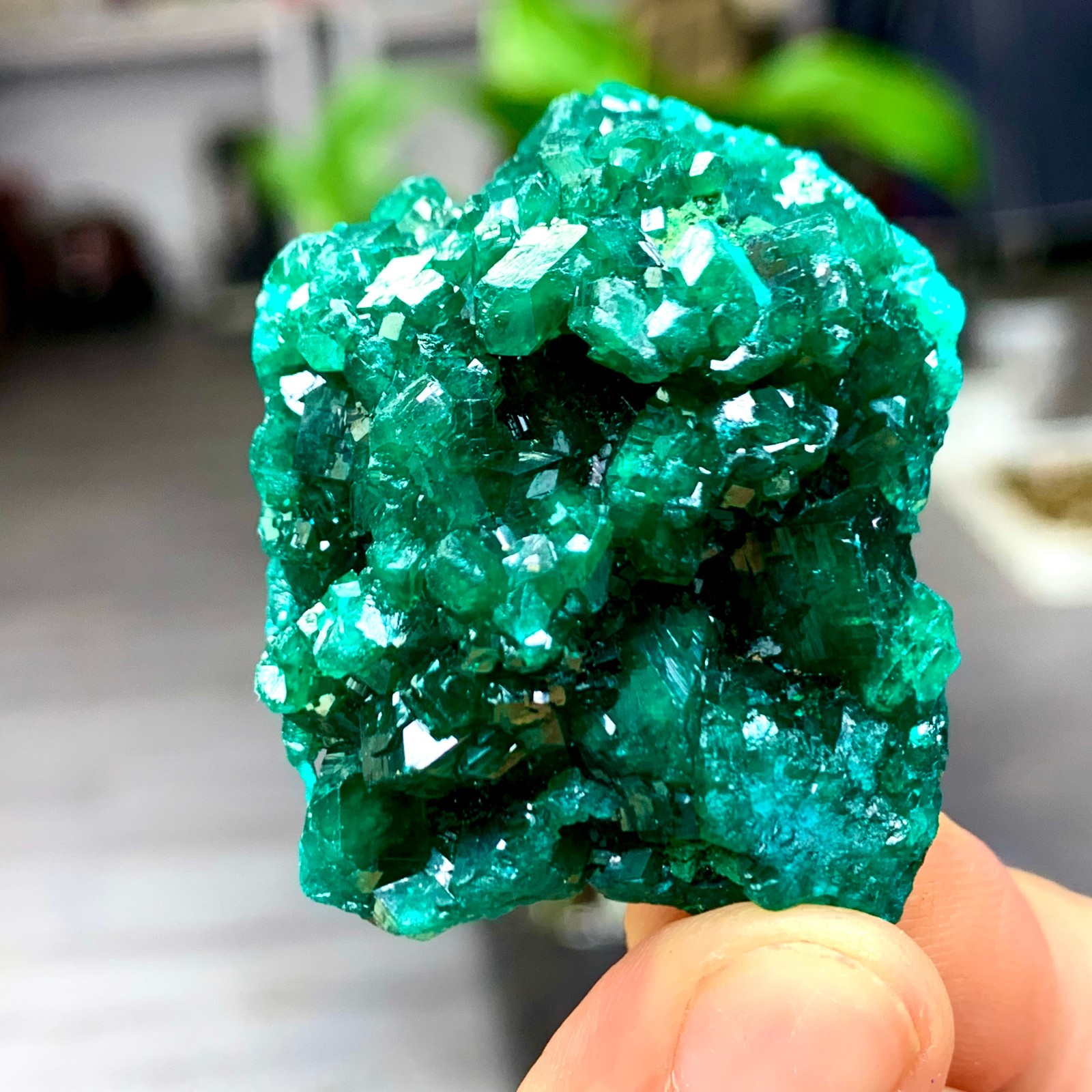 27G Natural green dioptase with malachite gemstone cluster Crystal mineral 27G Natural green dioptase with malachite gemstone cluster Crystal mineral