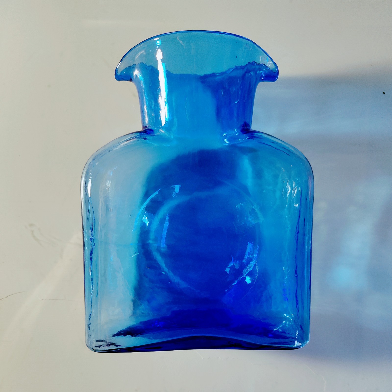 BLENKO AZURE OPEN WATER BOTTLE, Art Glass, 8\