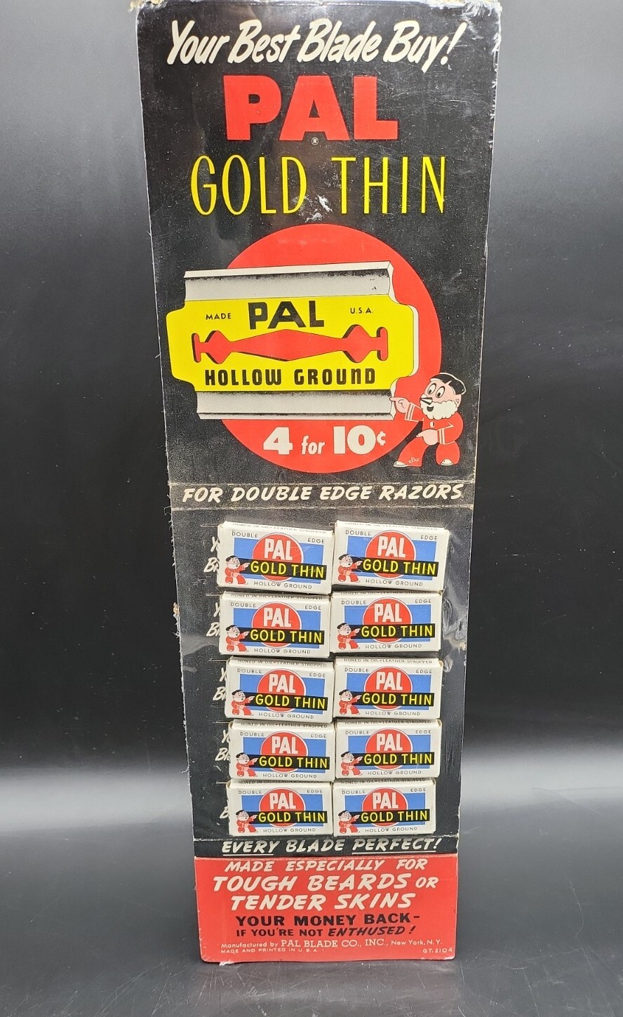 Rare Pal Hollow Ground Razor Countertop Store Display from 30's-40's Rare Pal Hollow Ground Razor Countertop Store Display from 30's-40's