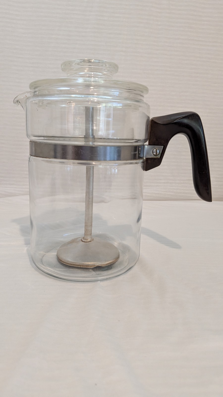 Pyrex Vintage Coffee Pot Stove Top Percolator, Glass.