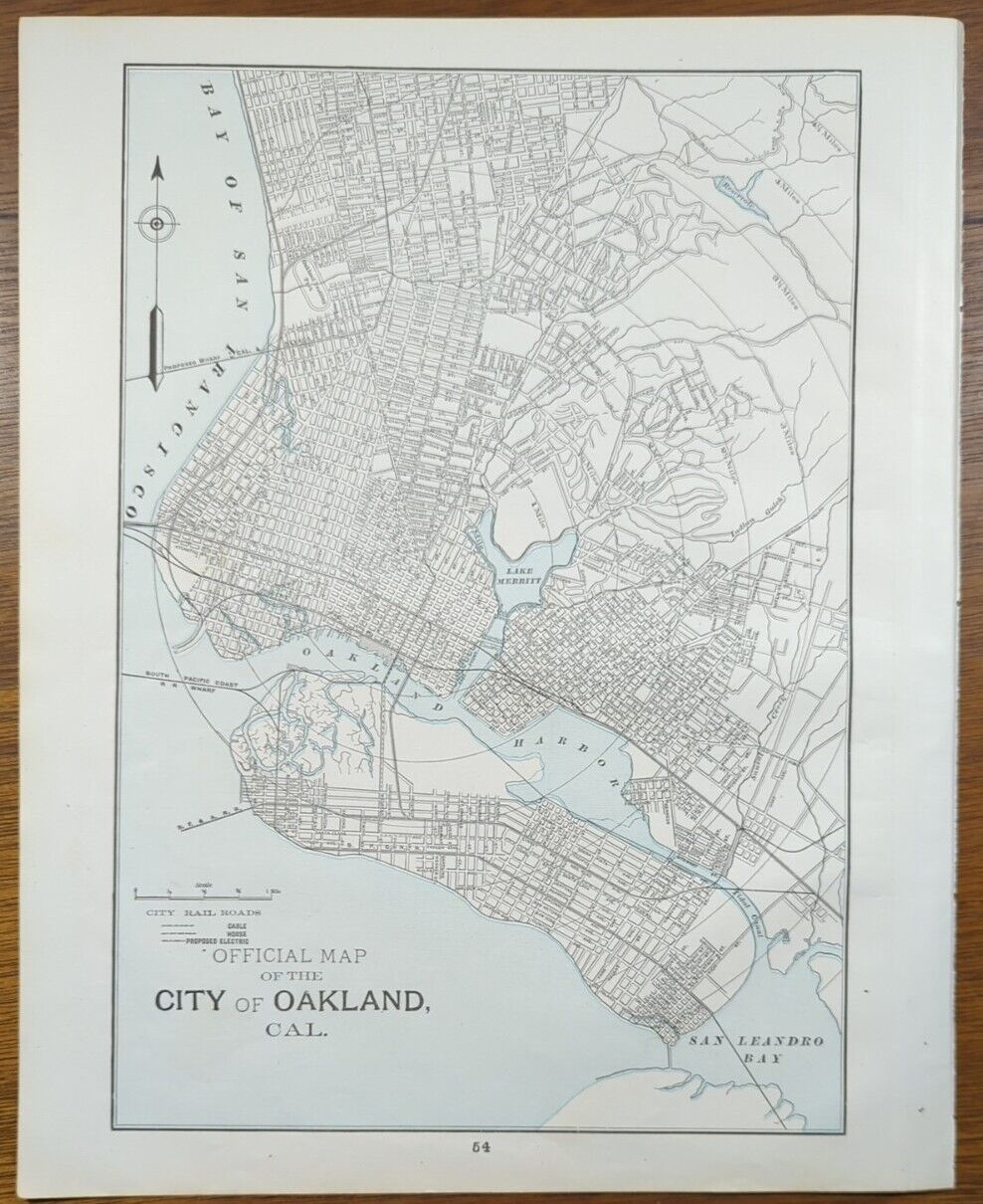 Vintage 1893 OAKLAND CALIFORNIA Map 11\