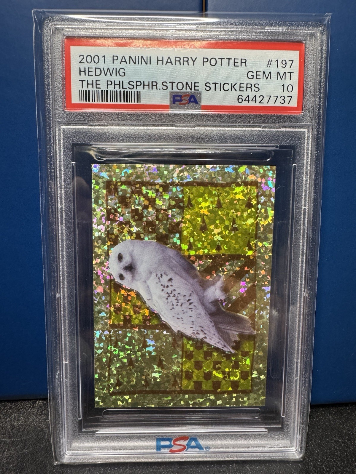 2001 Panini Harry Potter & The Philosopher’s Stone Sticker 197 Hedwig PSA 10
