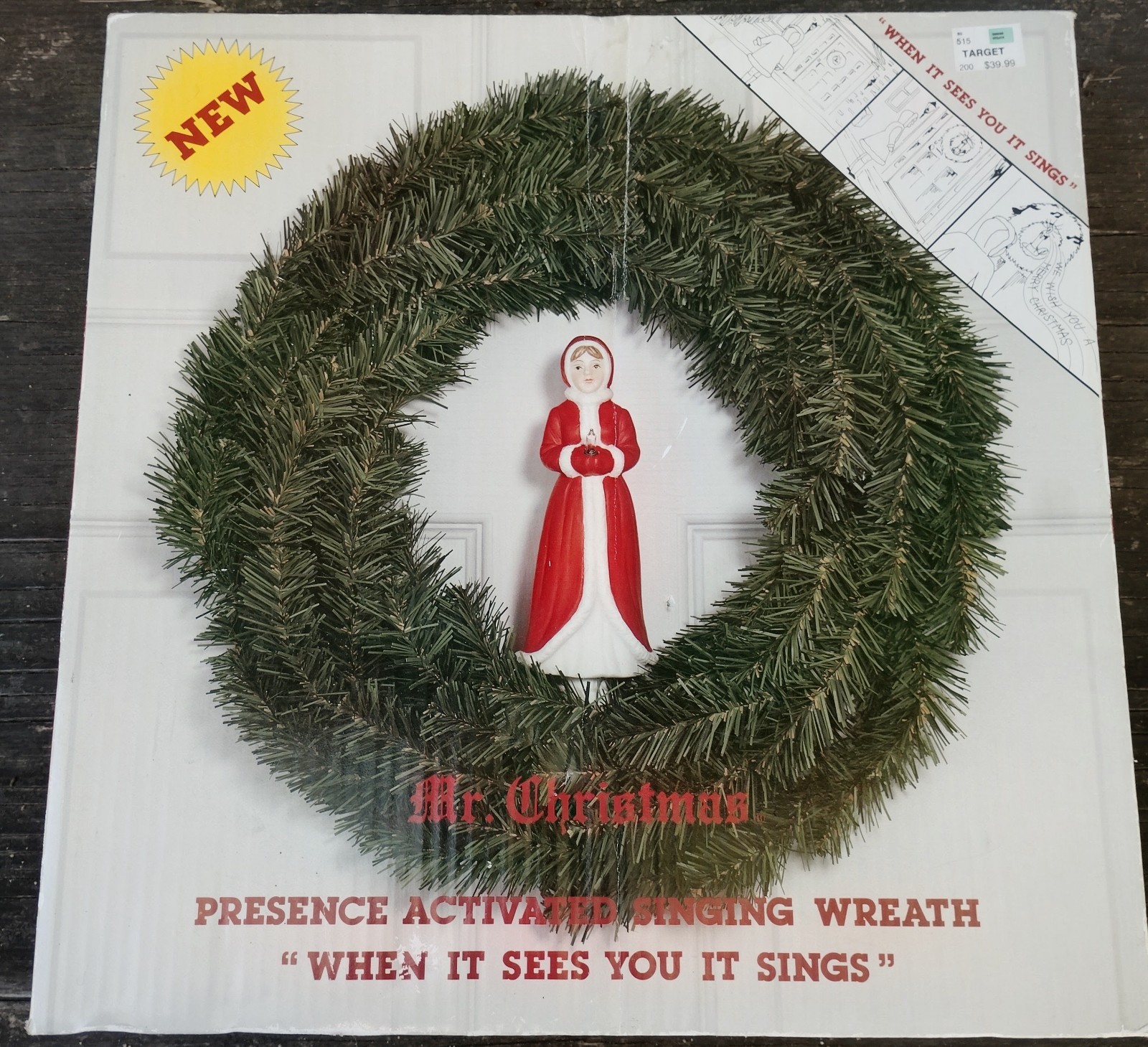 VTG 1989 Mr Christmas Motion Activated Singing Wreath Caroler Works Excellent VTG 1989 Mr Christmas Motion Activated Singing Wreath Caroler Works Excellent