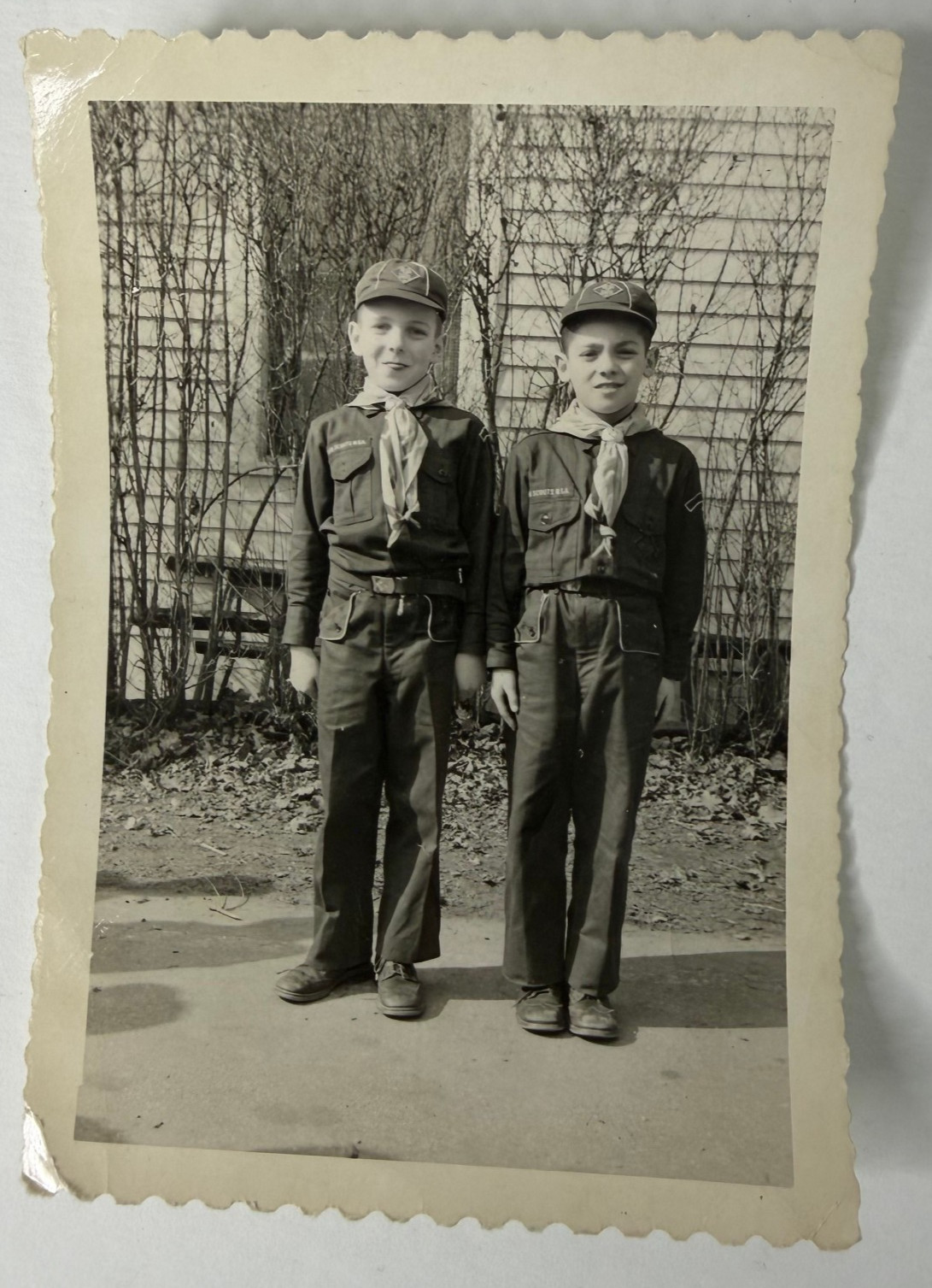 Vtg. 1950s Photo Boy Scouts Cub Scouts Uniforms Neckerchief Caps Boys Portrait Vtg. 1950s Photo Boy Scouts Cub Scouts Uniforms Neckerchief Caps Boys Portrait