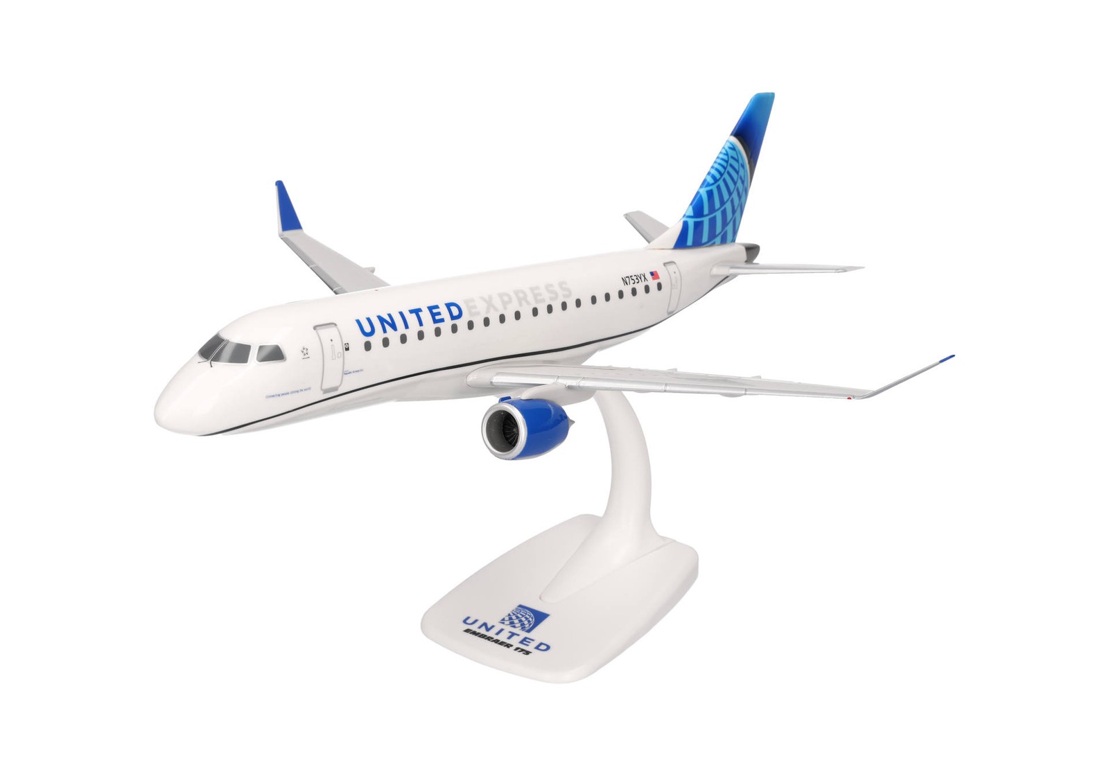 Herpa 614856 United Express Republic Embraer E-175 N753YX Desk 1/100 Jet Model Herpa 614856 United Express Republic Embraer E-175 N753YX Desk 1/100 Jet Model