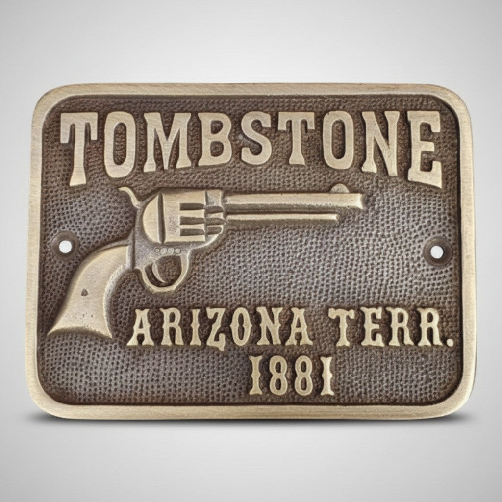 Tombstone Arizona Territory Solid Brass Plaque Tombstone Arizona Territory Solid Brass Plaque
