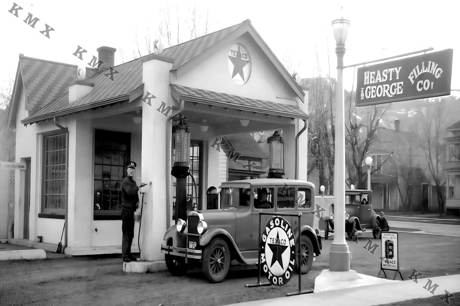 1920's Texaco Gas Station 4x6 photo 1920's Texaco Gas Station 4x6 photo