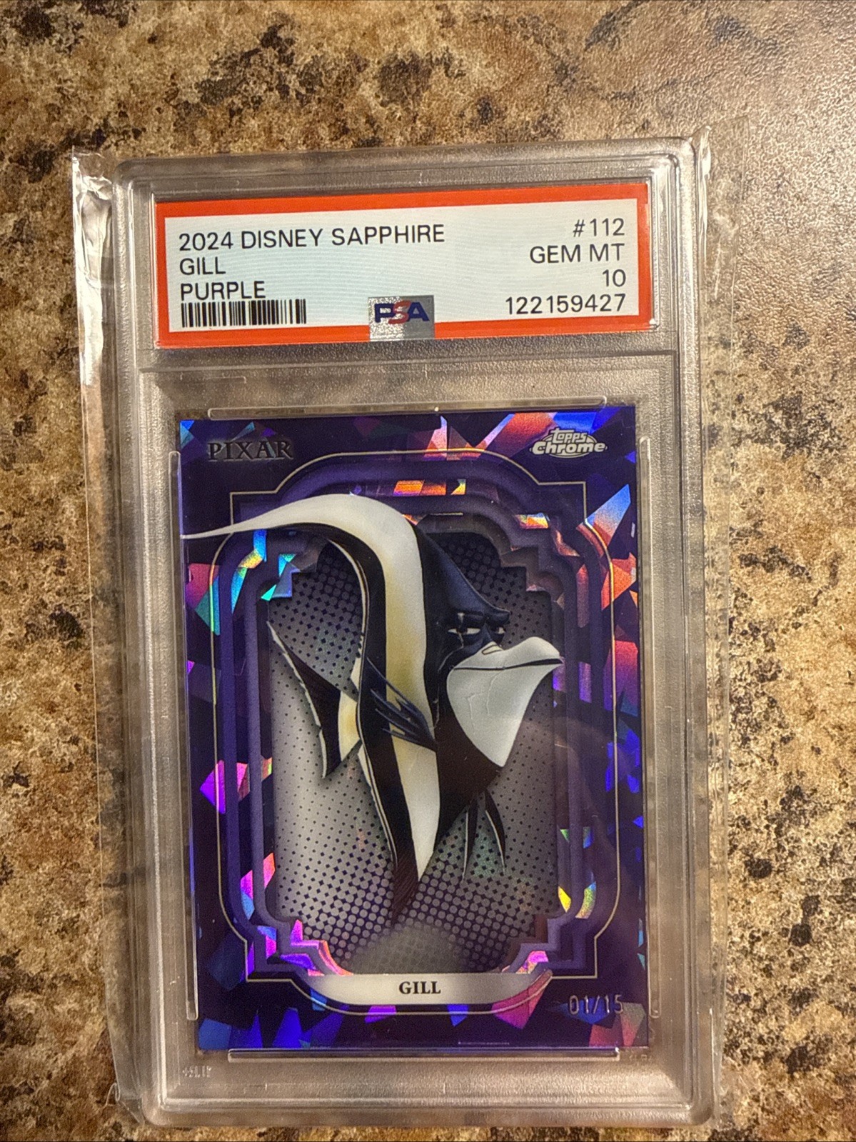Gill 2024 Topps Chrome Sapphire Edition Disney #112 Purple /15 First On Print Gill 2024 Topps Chrome Sapphire Edition Disney #112 Purple /15 First On Print