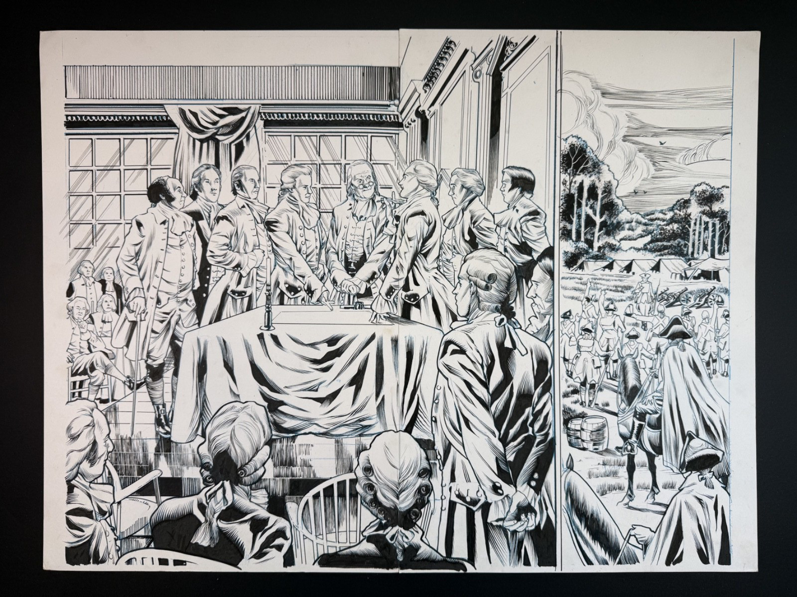 The Declaration Original Double Page Splash Art Inks Joe Bennett Kingstone 2024