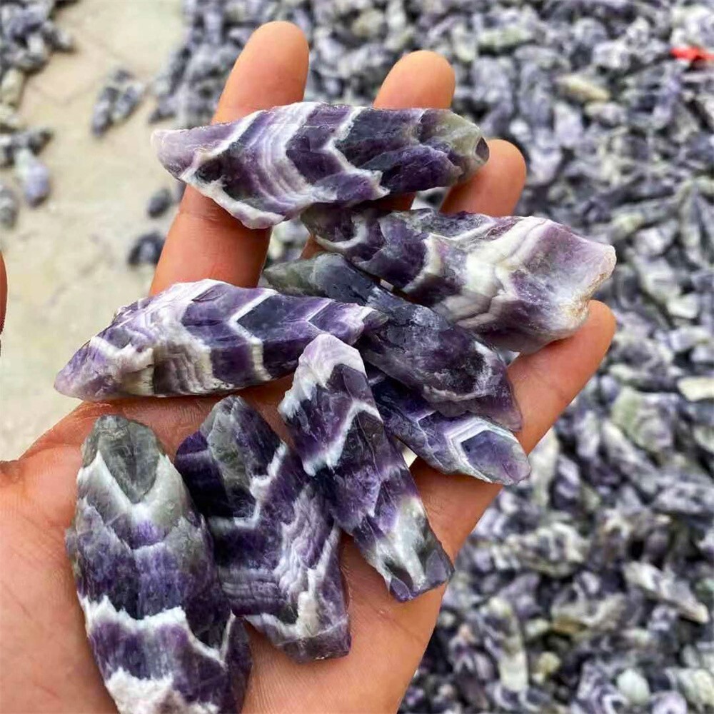 Raw Rough Chevron Amethyst Chunk Healing Crystal Mineral Rock Jewelry DIY 1PCS