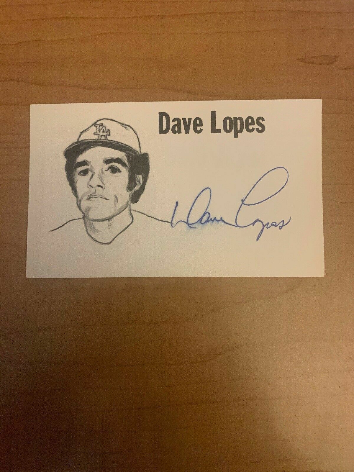 DAVE LOPES - BASEBALL - AUTOGRAPH SIGNED - INDEX CARD - AUTHENTIC- B6457