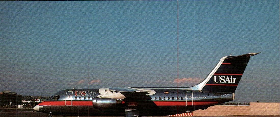 Los Angeles CA - USAir BAe 146-200A N171US at LAX - Airliner Postcard - 1989
