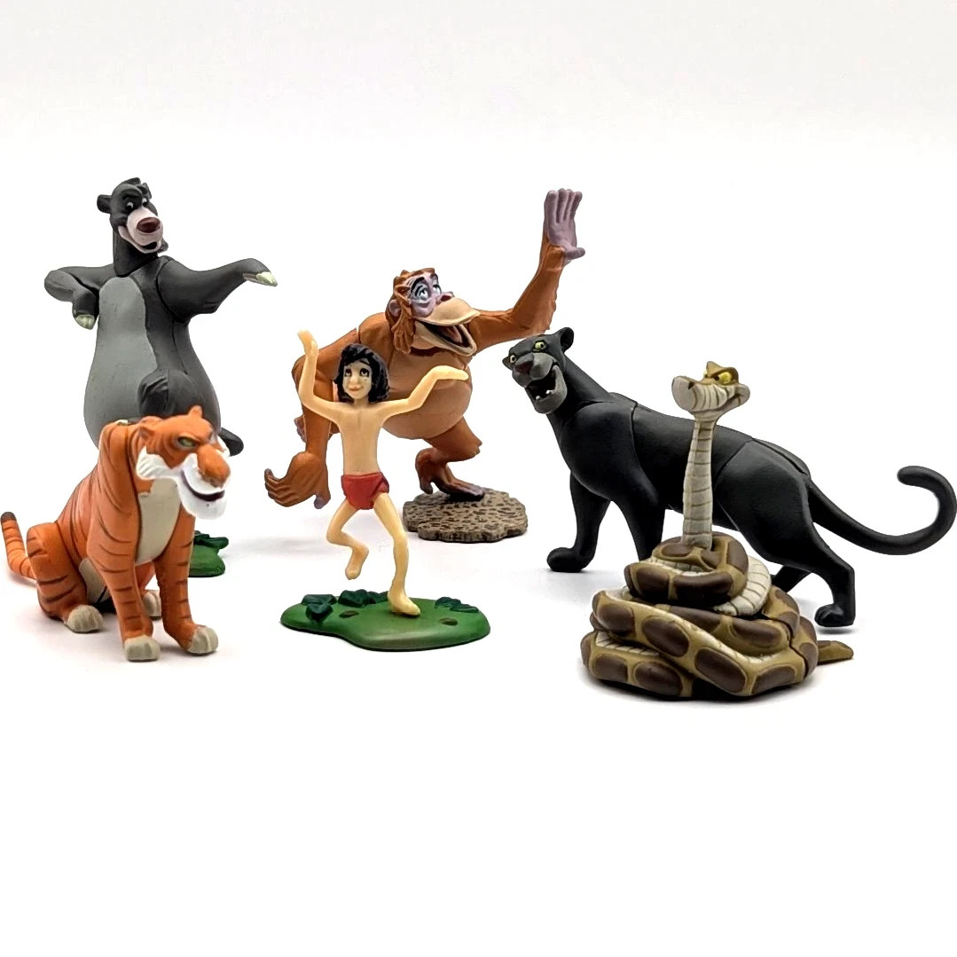 Disney The Jungle Book Vintage Mini Figure Set of 6 Choco Party Tomy Used 2004