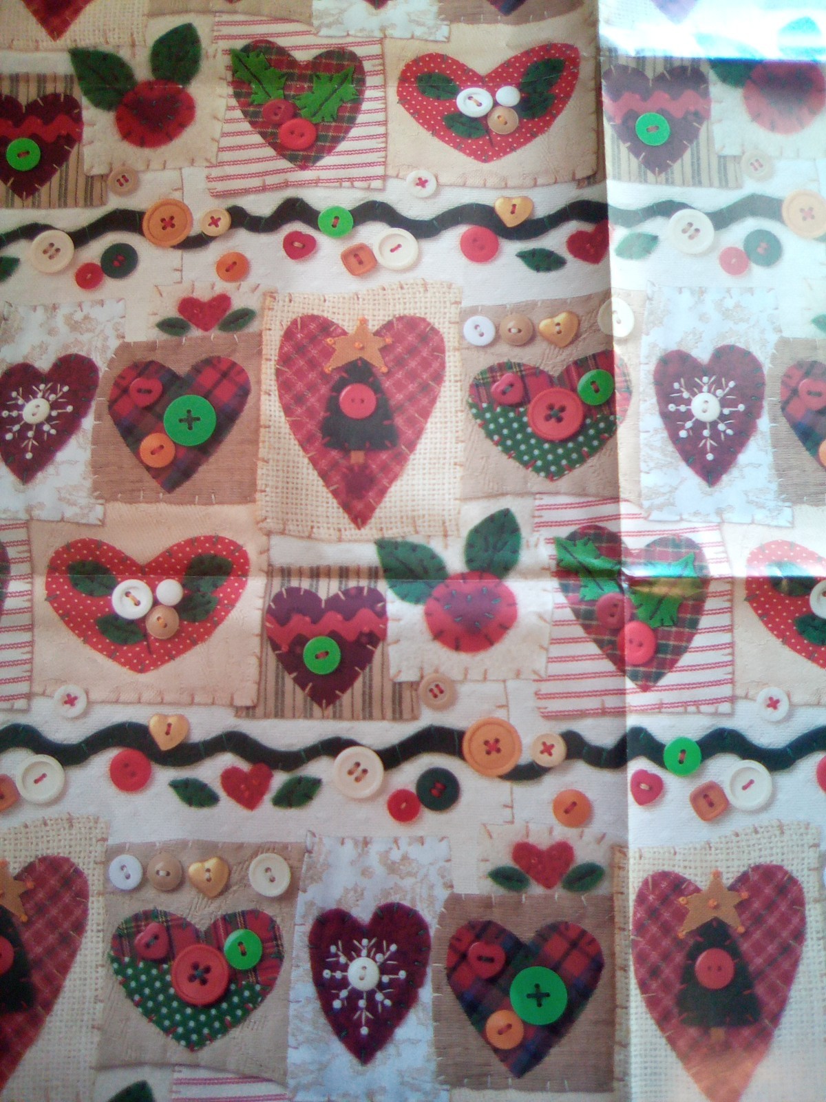 Christmas Vintage 1980\'s Country Wrapping Paper Country Puffy Colorful Hearts Christmas Vintage 1980\'s Country Wrapping Paper Country Puffy Colorful Hearts