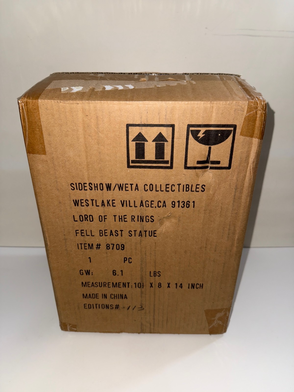 Sideshow WETA FELL BEAST W/ MORGUL Statue LOTR New in Box MINT C9 US Seller 