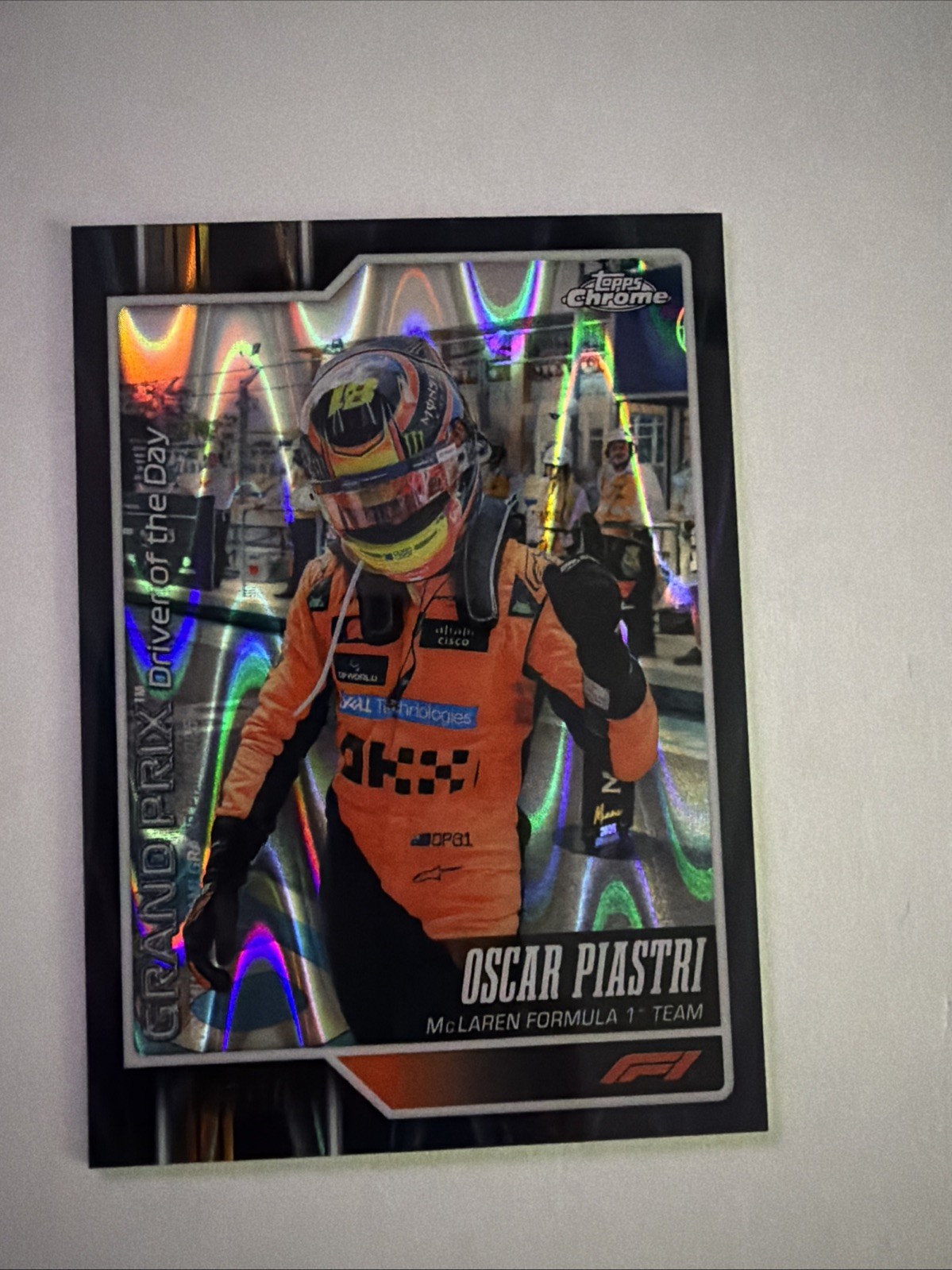 2026 Topps Chrome F1 #136 Oscar Piastri Grand Prix Driver Day Black Wave 7/10 2026 Topps Chrome F1 #136 Oscar Piastri Grand Prix Driver Day Black Wave 7/10