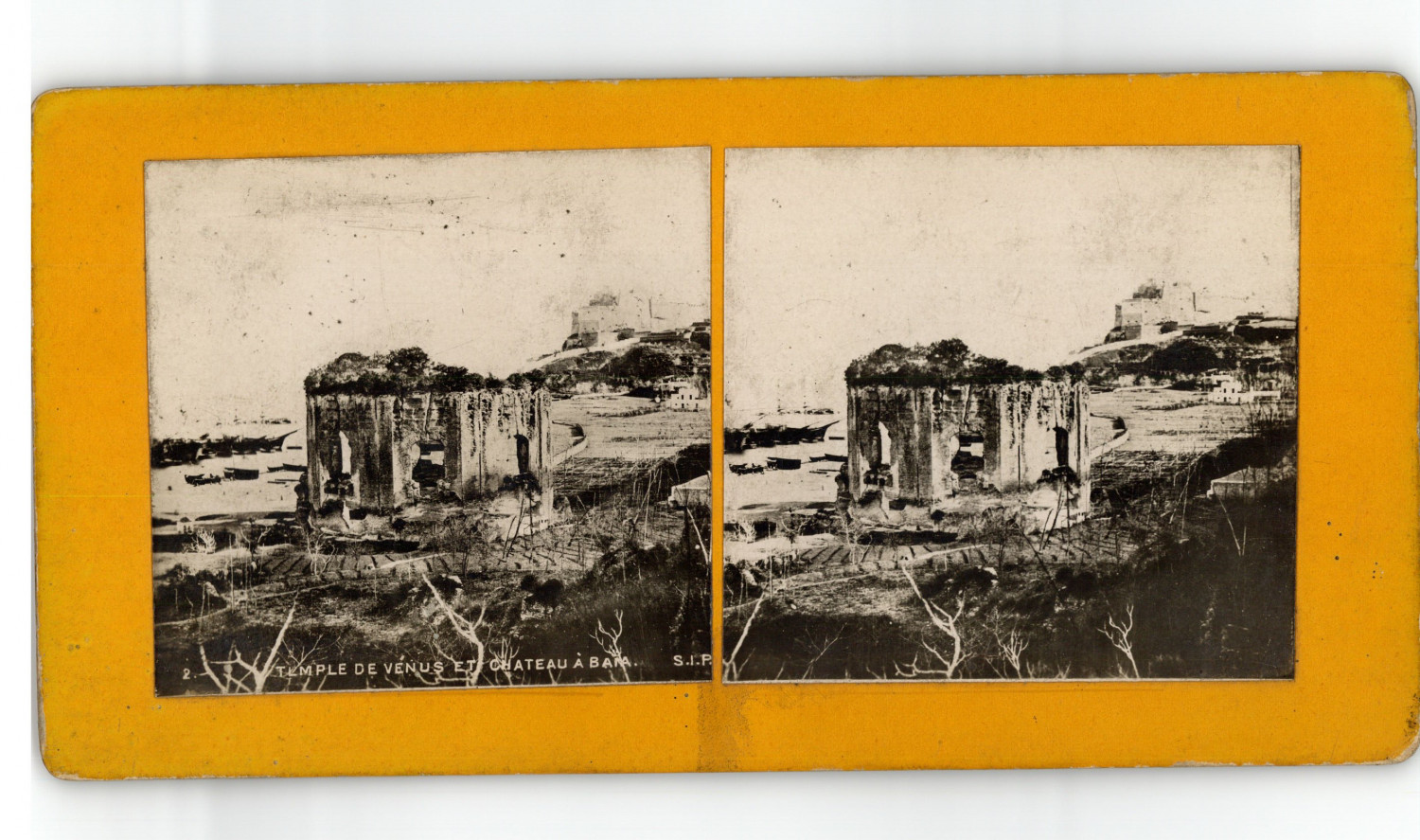 Italy, Naples, Temple of Venus and Castle of Baia, ca.1900, Stereo print d& Italy, Naples, Temple of Venus and Castle of Baia, ca.1900, Stereo print d&