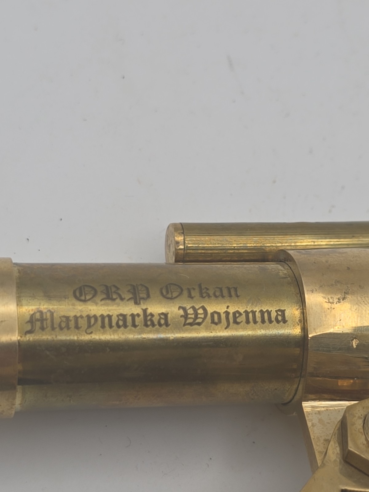 Polish navy WW2 ORP Orkan brass telescope, compass in working order 6 inch Polish navy WW2 ORP Orkan brass telescope, compass in working order 6 inch