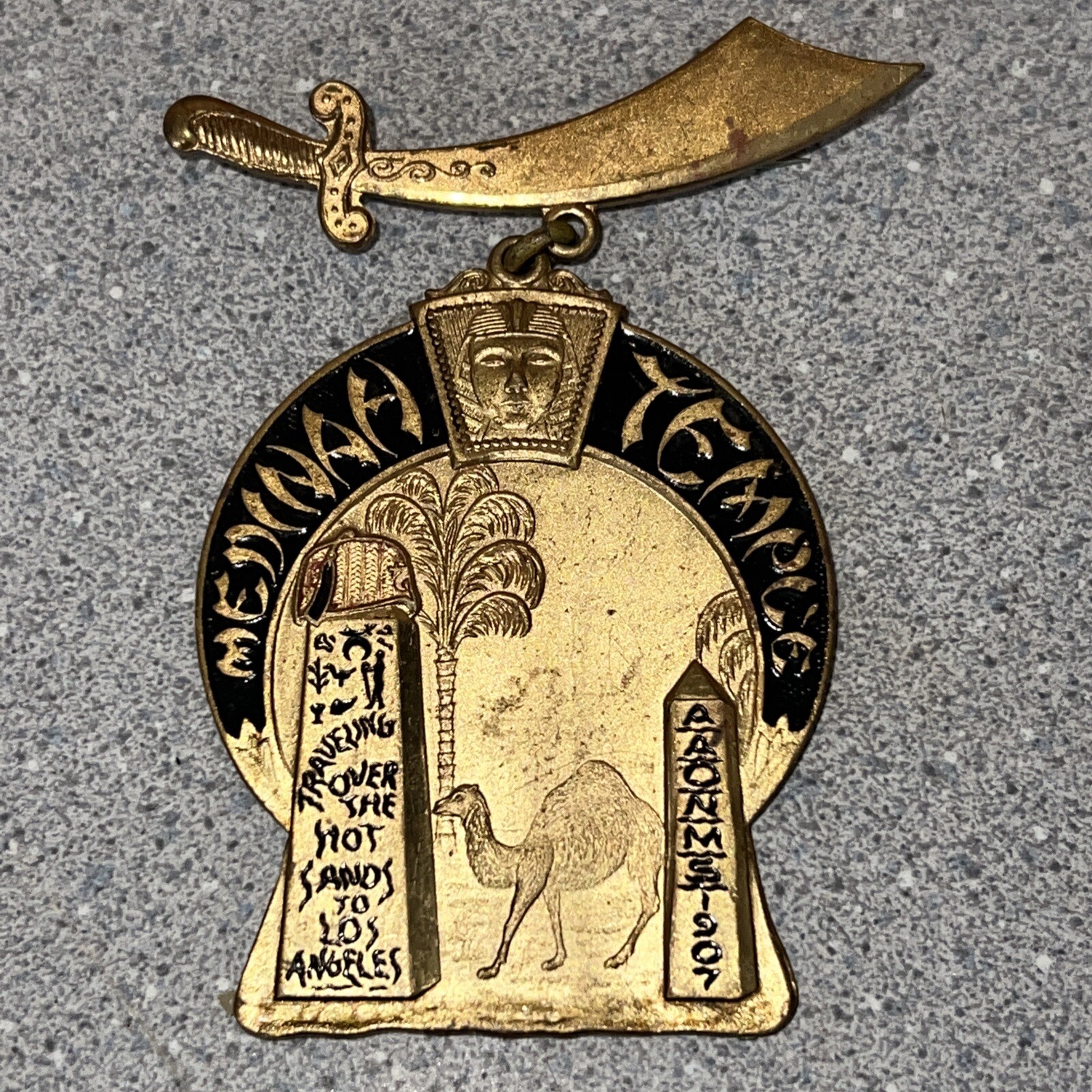 HTF 1907 Medinah Temple Shriner’s Badge Pin Great Collector Piece RARE HTF 1907 Medinah Temple Shriner’s Badge Pin Great Collector Piece RARE