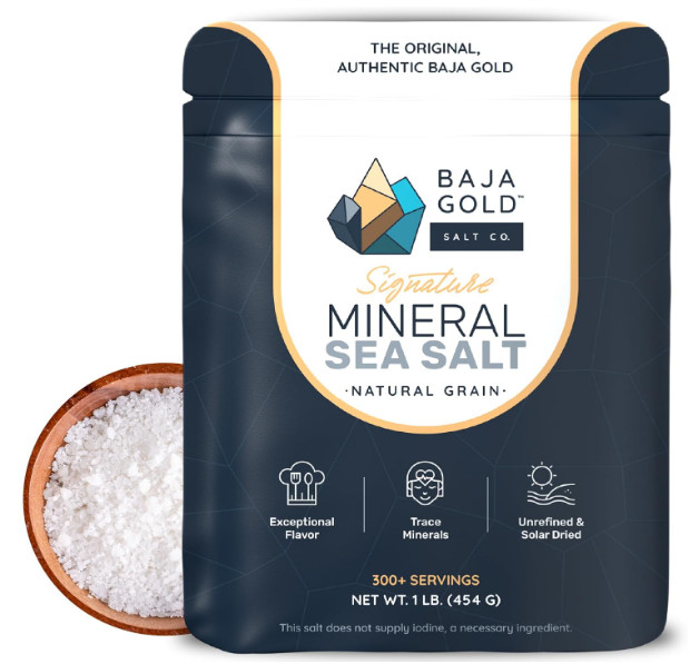 Baja Gold Mineral Sea Salt Natural Grain Crystals 1 Lb Bag Organic Trace Mineral Baja Gold Mineral Sea Salt Natural Grain Crystals 1 Lb Bag Organic Trace Mineral