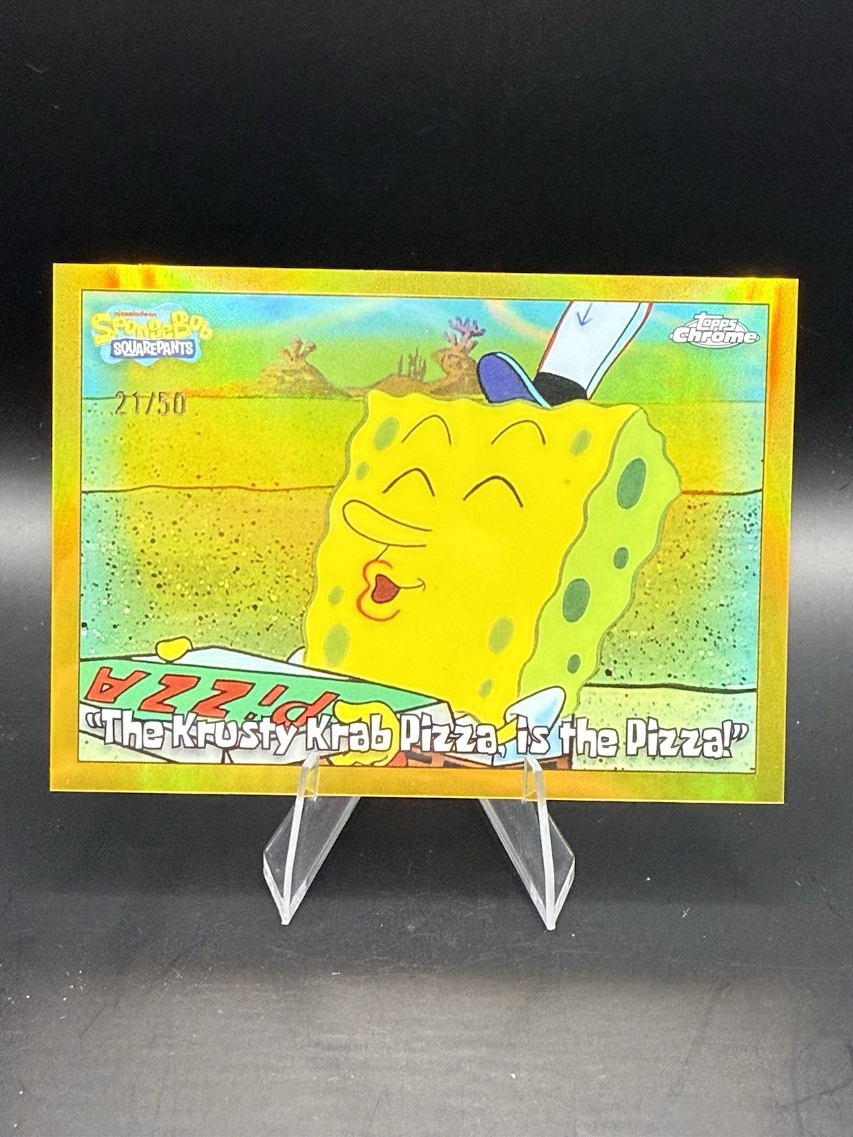 2025 Topps Chrome SpongeBob #73 ‘The Krusty Krab Pizza’ Gold /50 2025 Topps Chrome SpongeBob #73 ‘The Krusty Krab Pizza’ Gold /50