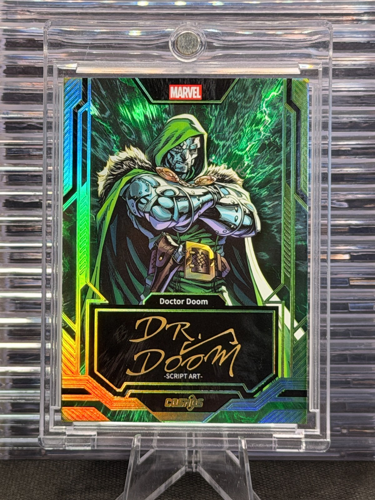 Doctor Doom 2025 Kakawow Cosmos Script Art Green 25/25 Super Rare Omega Doomsday
