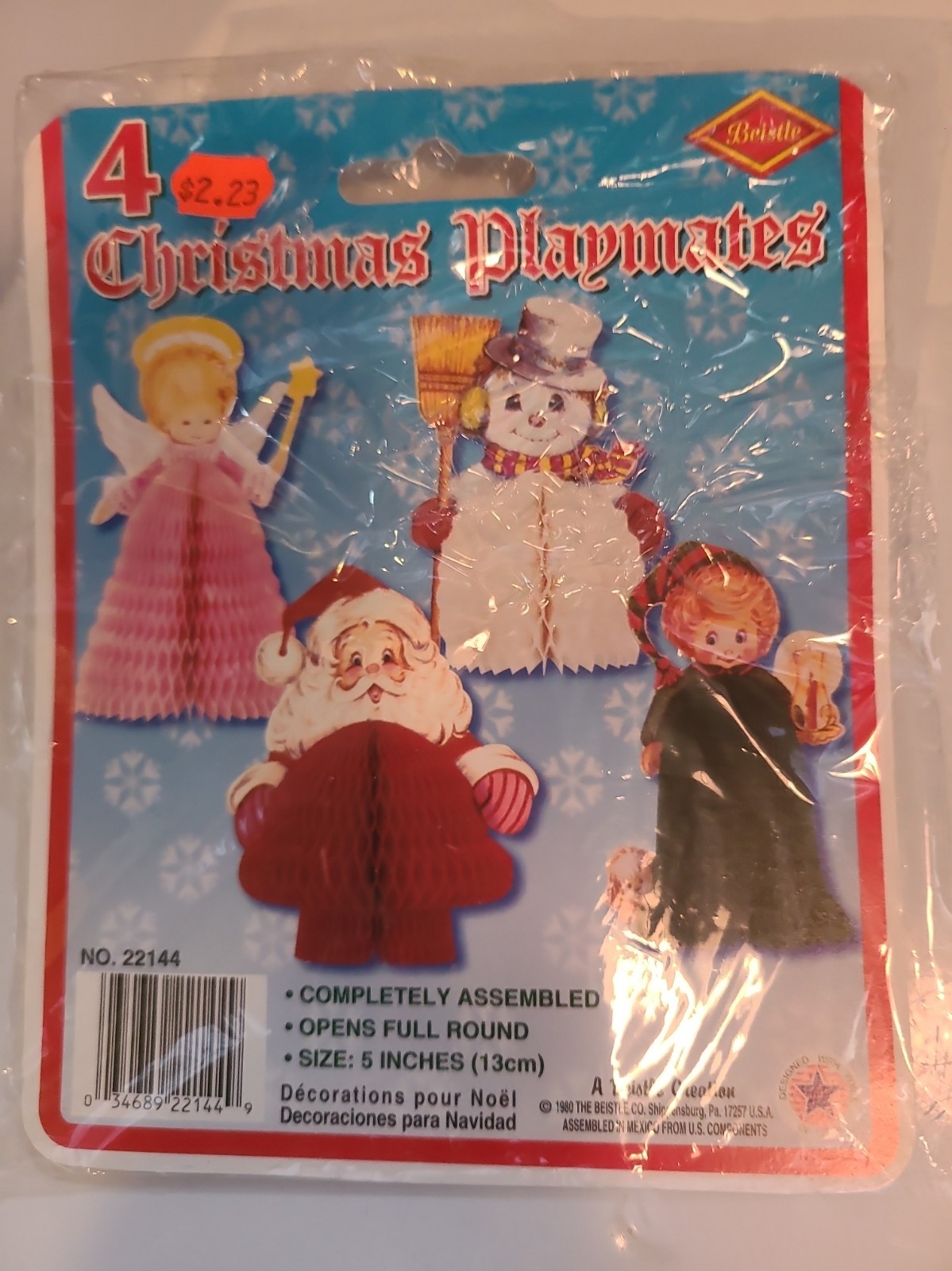 Vintage 1980 Beistle Christmas Playmates 4 Honeycomb Paper Table Decorations Vintage 1980 Beistle Christmas Playmates 4 Honeycomb Paper Table Decorations