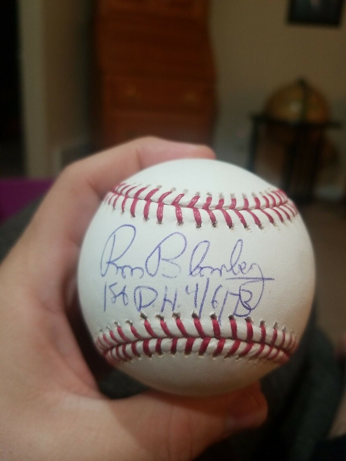 Ron Blomberg Signed Auto Autograph Rawlings Baseball Tristar 