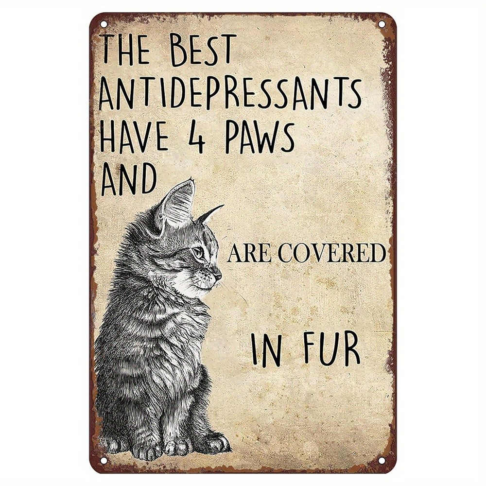 Vintage Metallic Tin Logo for Feline Lovers Tin Metal Signs Home Décor 8x12 Vintage Metallic Tin Logo for Feline Lovers Tin Metal Signs Home Décor 8x12