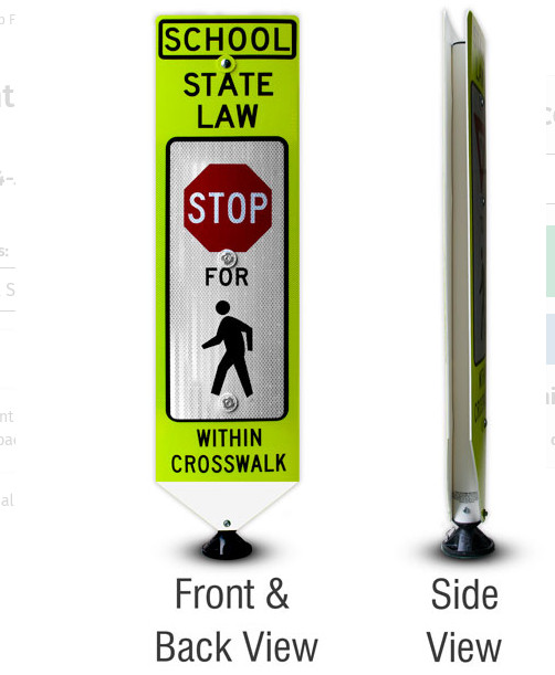 State Law Stop For Pedestrian Within Crosswalk Traffic Sign Double Sided Y4938 State Law Stop For Pedestrian Within Crosswalk Traffic Sign Double Sided Y4938