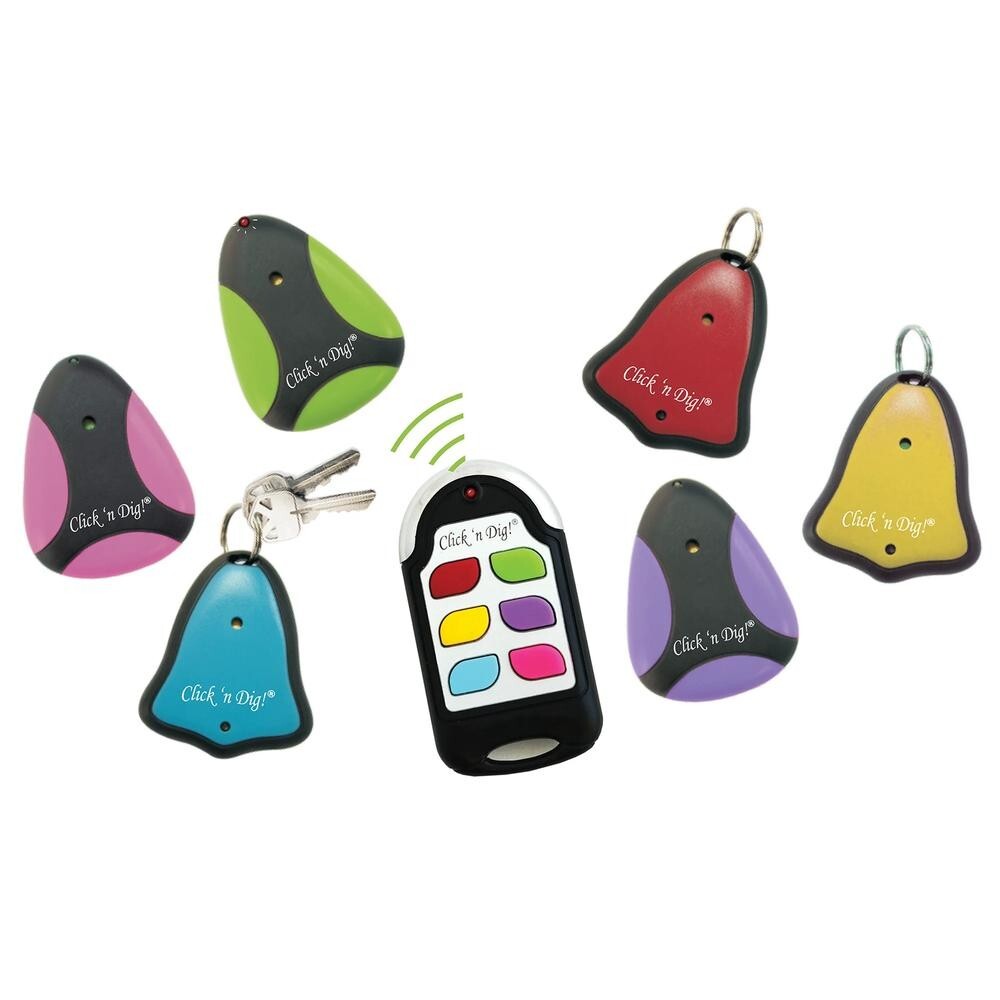 Click 'n Dig Model F6 Radio Frequency Electronic Key Finder, 6 Receivers Click 'n Dig Model F6 Radio Frequency Electronic Key Finder, 6 Receivers