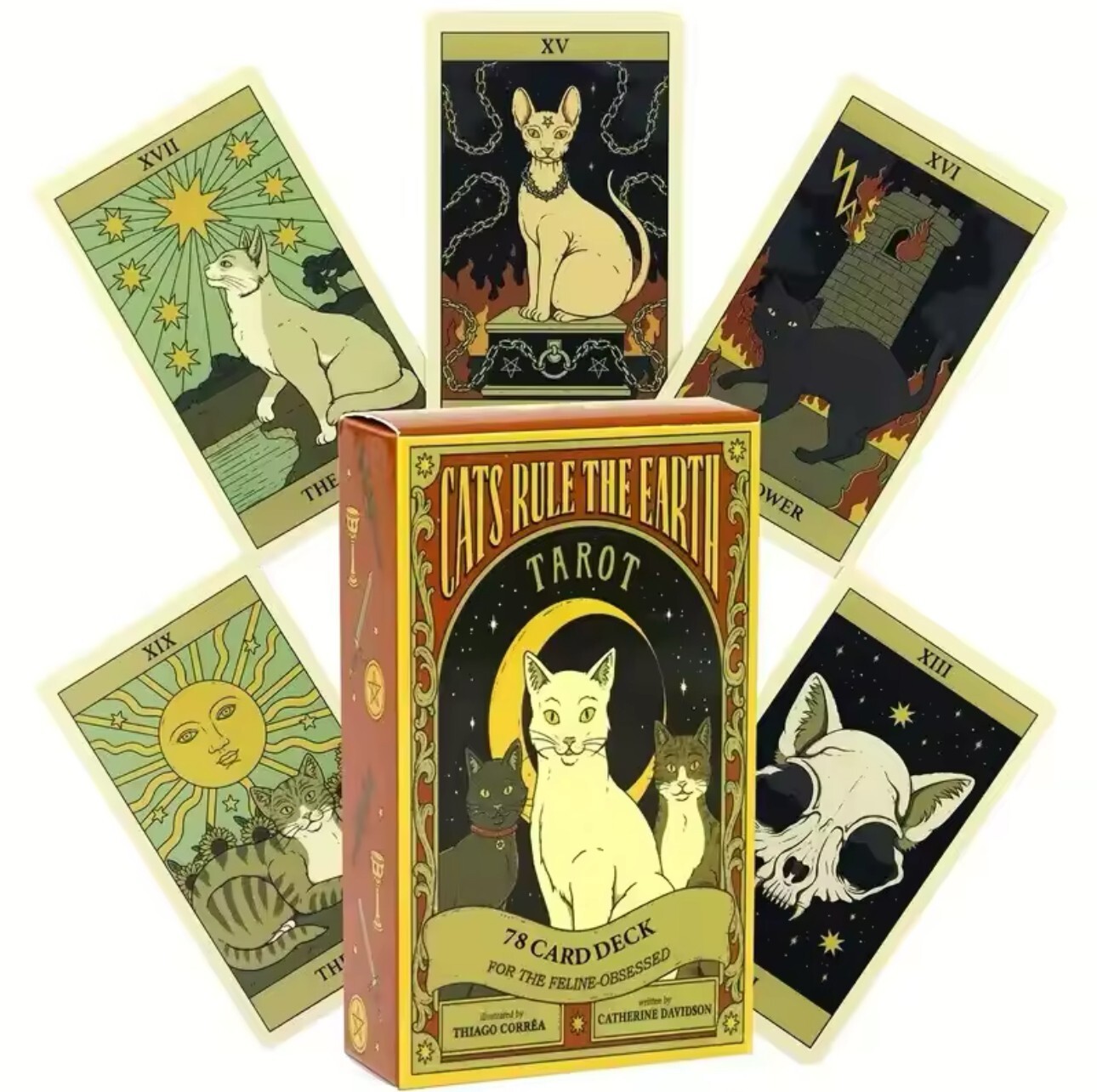 Cats Rule the Earth Tarot Deck – 78 Cards – Cute Cat-Themed Divination Gift Set Cats Rule the Earth Tarot Deck – 78 Cards – Cute Cat-Themed Divination Gift Set