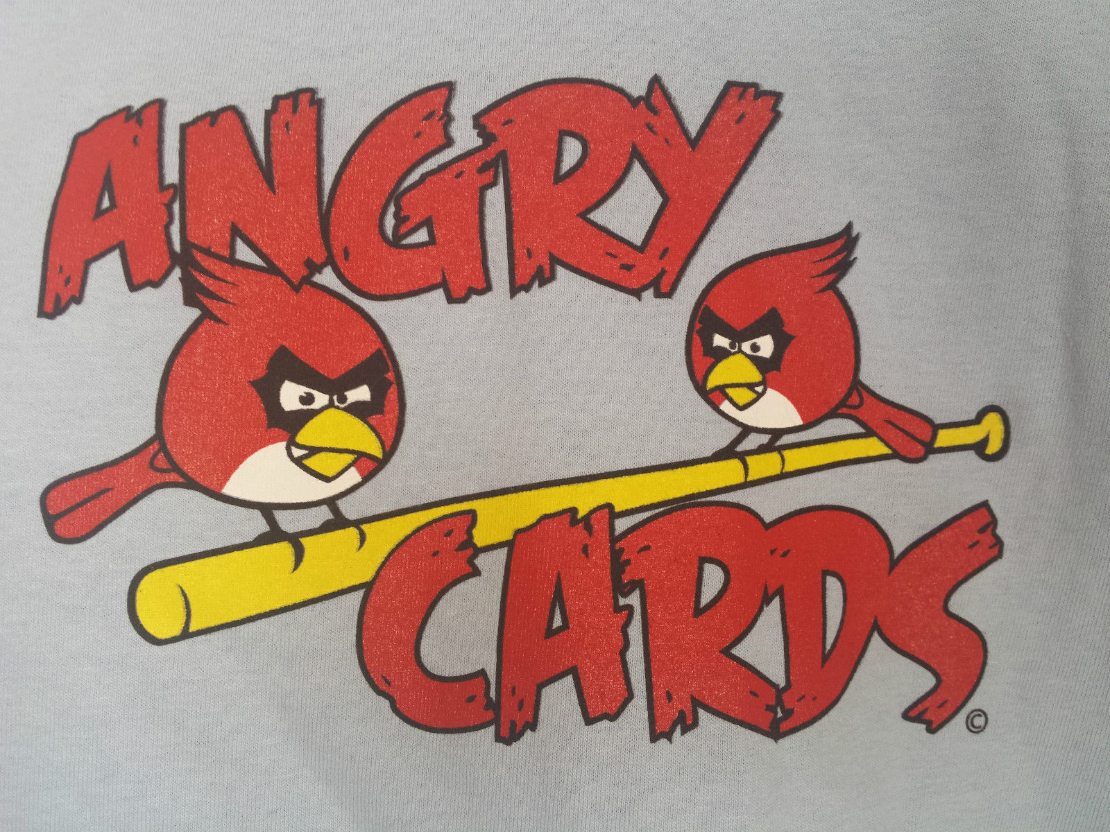 Angry Birds St. Louis Cardinals Blue Shirt Men\'s Size XL, Angry Cards VERY RARE