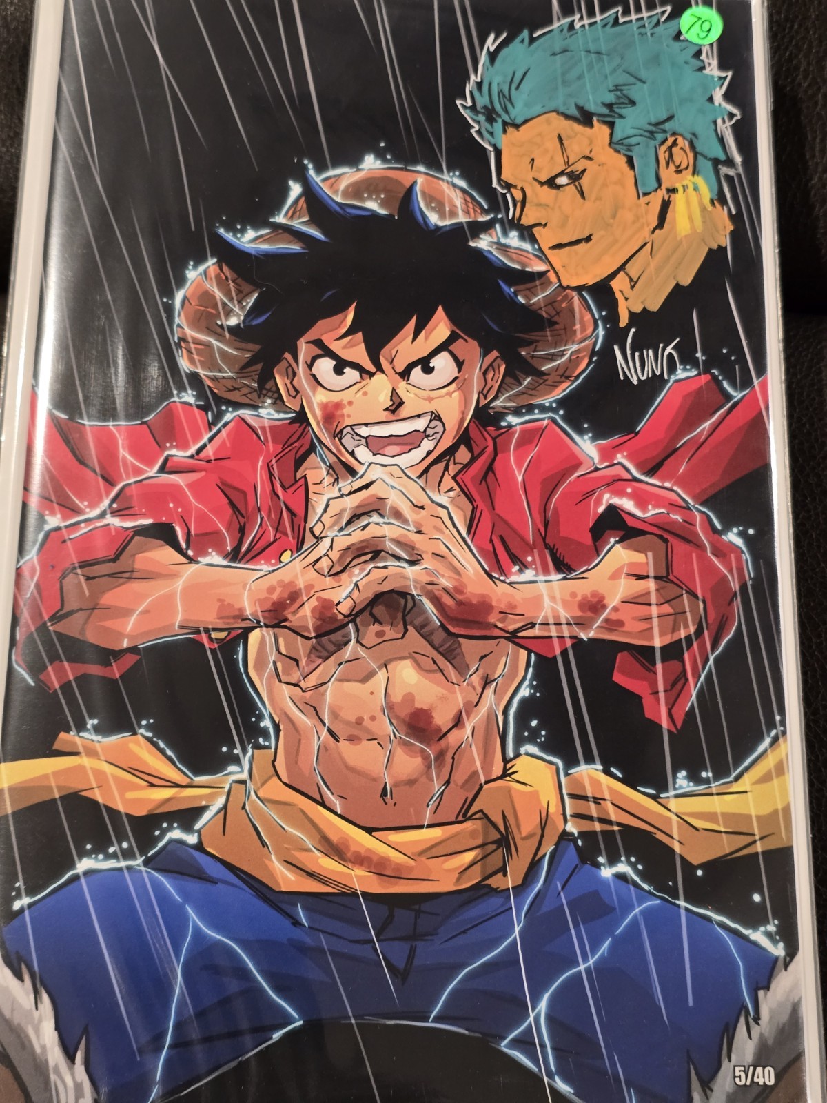 Eddie Nunez Shadow Rain Remarque Monkey D. Luffy - Special Sig 5 Of 40 COA Eddie Nunez Shadow Rain Remarque Monkey D. Luffy - Special Sig 5 Of 40 COA