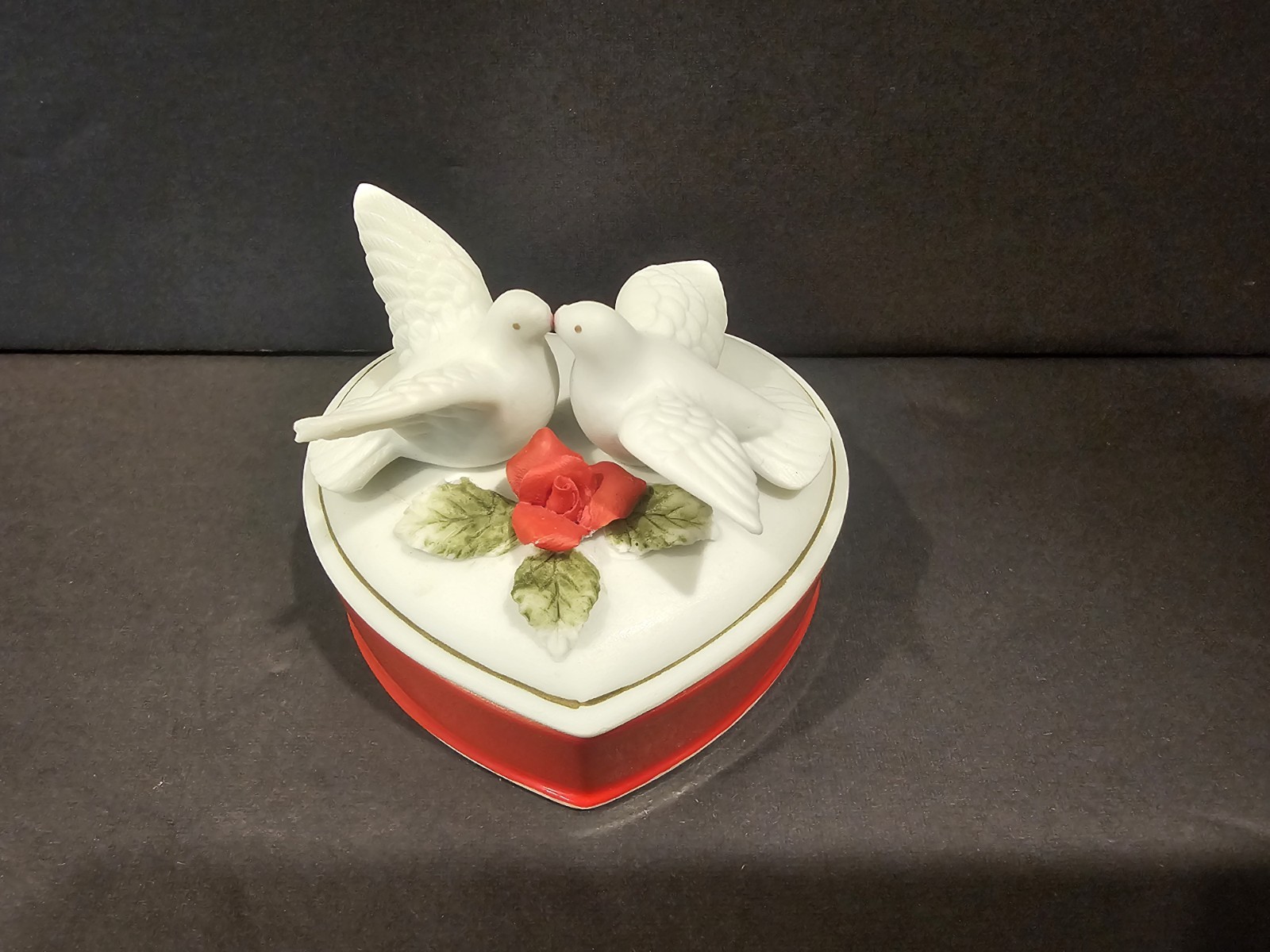 Lefton China Two Kissing Doves Trinket Dish Lefton China Two Kissing Doves Trinket Dish