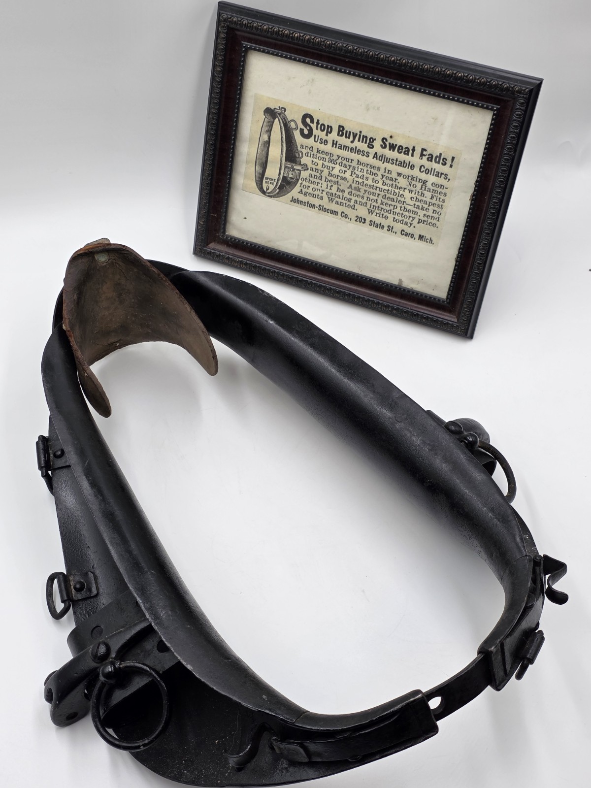 Ultra Rare Antique 19th C Drop Down Firefighting Station Clip On Horse Harness. 