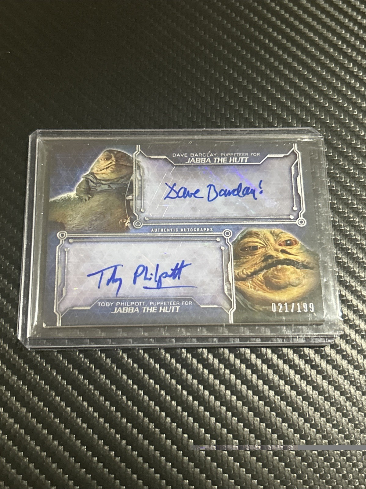 2016 Star Wars Masterwork Jabba Hutt #/199 Barclay / Philpott Dual Autograph 2016 Star Wars Masterwork Jabba Hutt #/199 Barclay / Philpott Dual Autograph