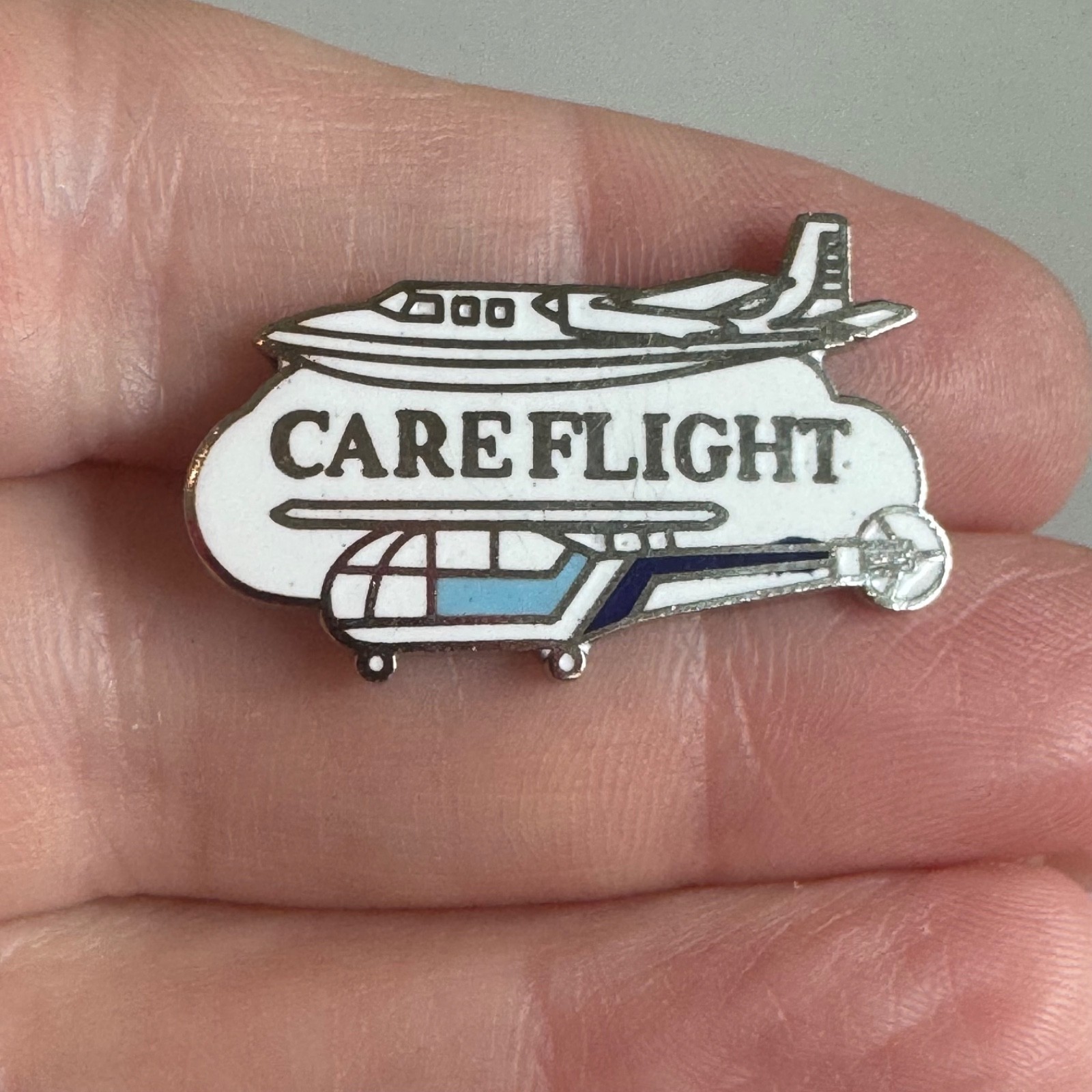 CareFlight Airplane Helicopter Lapel Pin Medical Air Ambulance Enamel CareFlight Airplane Helicopter Lapel Pin Medical Air Ambulance Enamel