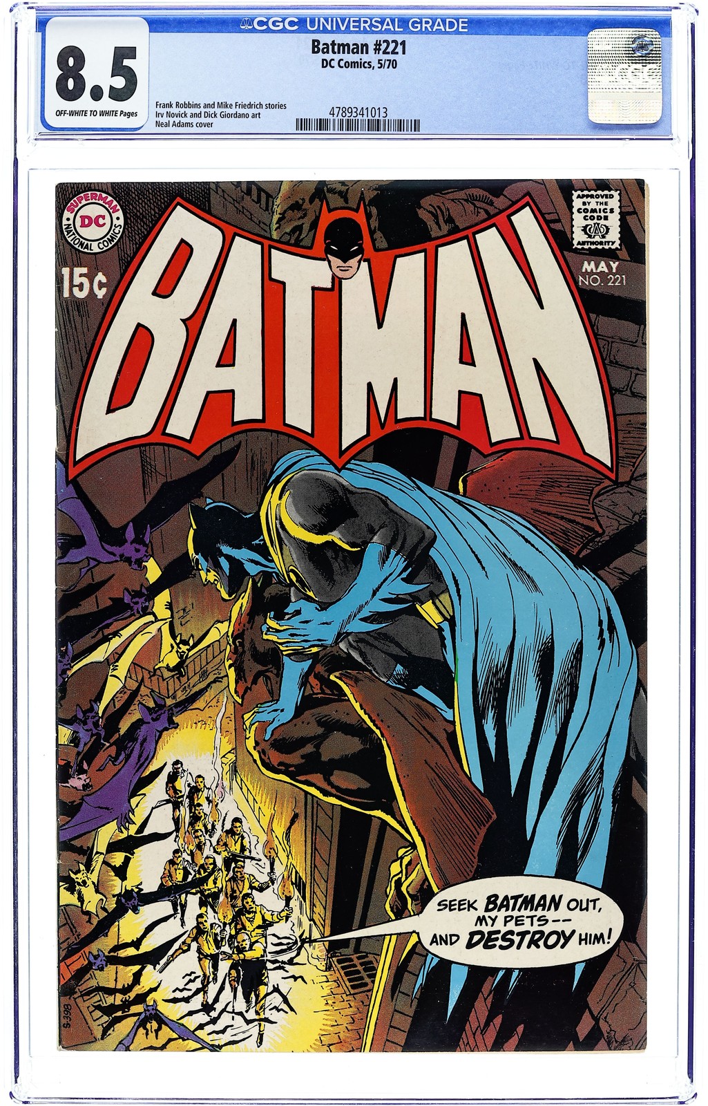 Batman #221 CGC 8.5 1970 4789341013