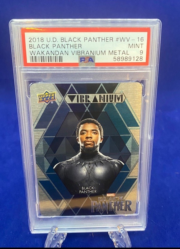 2018 UD BLACK PANTHER WAKANDAN VIBRANIUM METAL #WV-16 BLACK PANTHER PSA 9 π₯ 2018 UD BLACK PANTHER WAKANDAN VIBRANIUM METAL #WV-16 BLACK PANTHER PSA 9 π₯