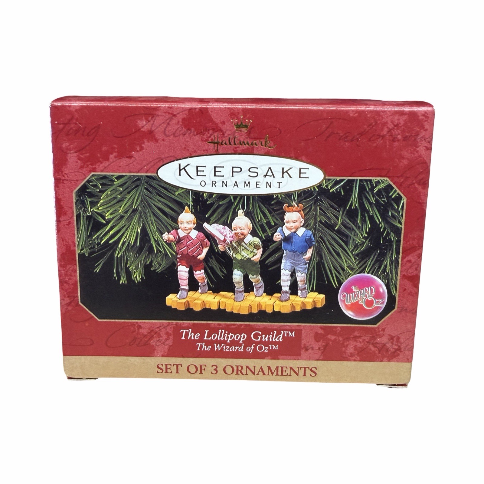 1998 Hallmark The Lollipop Guild Set Of 3 Ornaments - The Wizard of Oz
