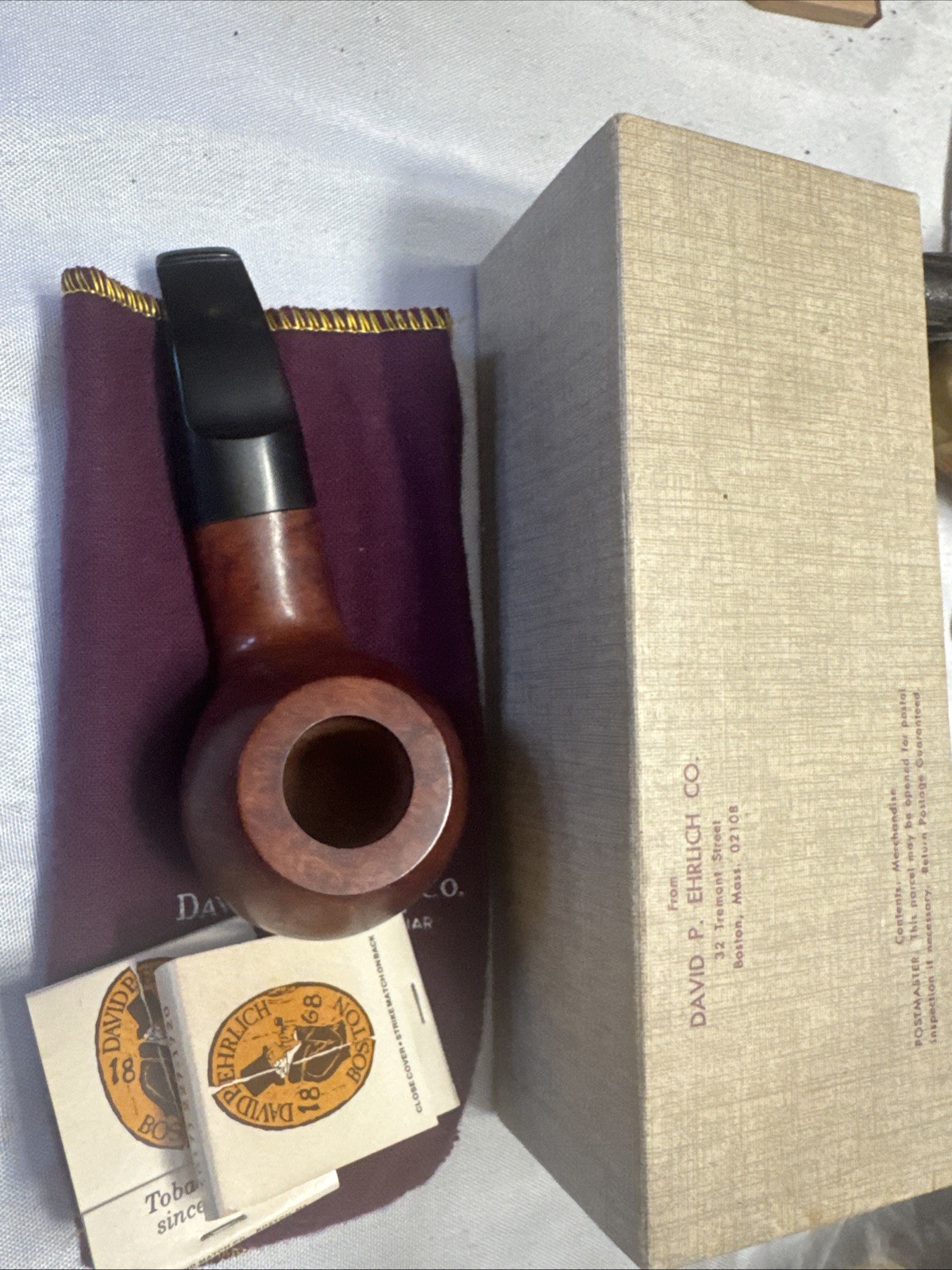 VINTAGE EHRLICH ESTATE TOBACCO PIPE LATE 60'S COMPLETE W/ BOX And Matches VINTAGE EHRLICH ESTATE TOBACCO PIPE LATE 60'S COMPLETE W/ BOX And Matches