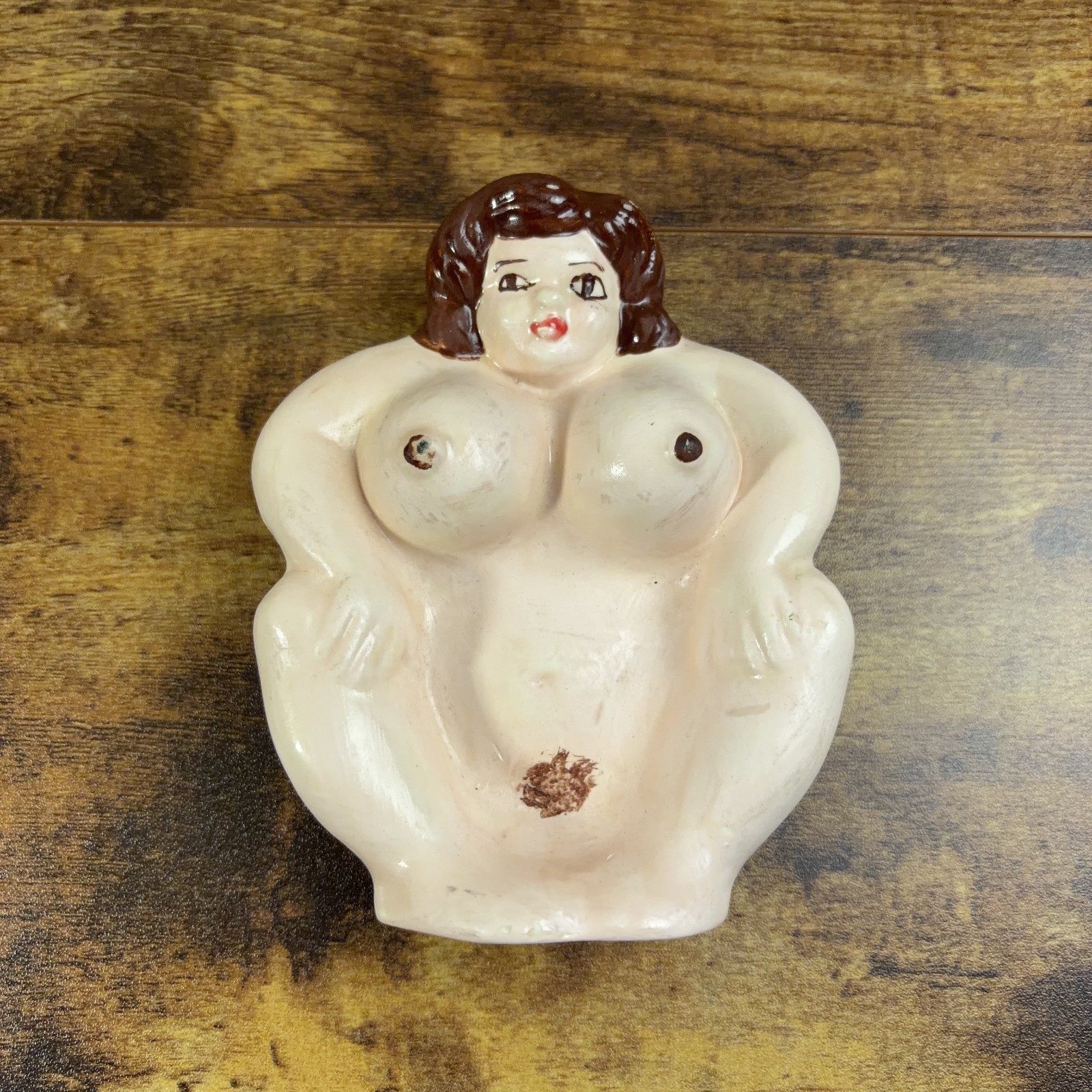 Vintage Mid-Century Novelty Risque Naked Nude Lady Ceramic Ashtray MCM Vintage Mid-Century Novelty Risque Naked Nude Lady Ceramic Ashtray MCM