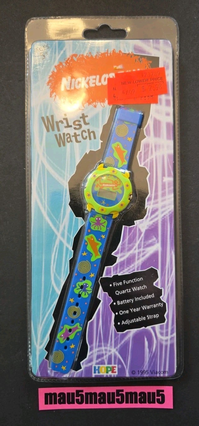 BRAND NEW Vintage 1995 Nickelodeon Nick Wrist Watch 1995 Viacom Hope Quartz Blue BRAND NEW Vintage 1995 Nickelodeon Nick Wrist Watch 1995 Viacom Hope Quartz Blue