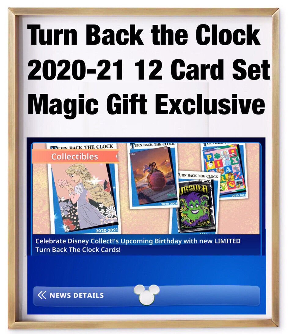 2020-21 TURN BACK CLOCK MAGICAL GIFT EXCLUSIVE 12 CARD SET-TOPPS DISNEY COLLECT