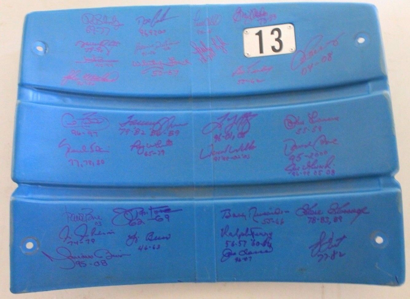 New York Yankee Stadium Seat back 31 Autographs BERRA RIVERA FORD Steiner COA   