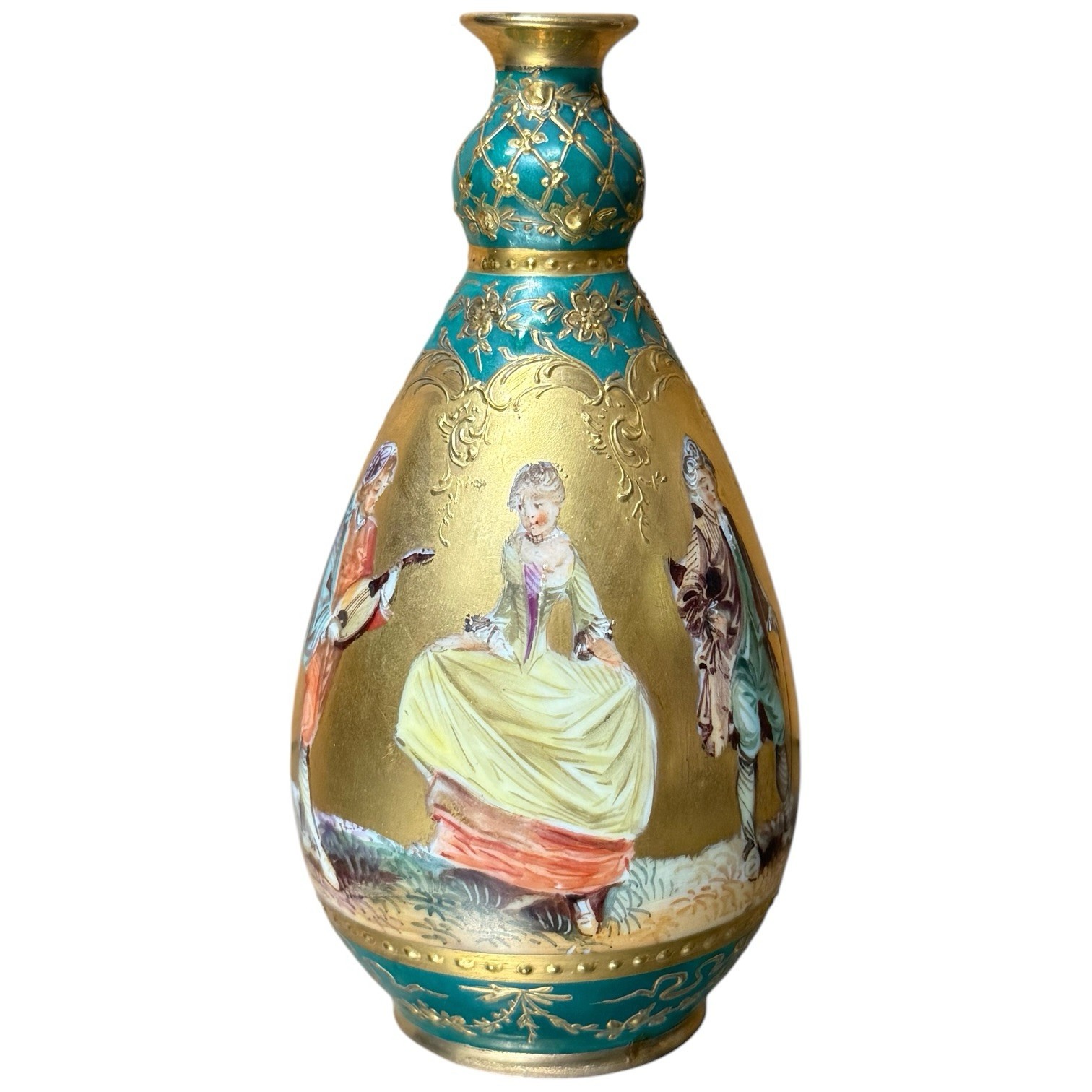 Antique Dresden Porcelain Germany Gilt Porcelain Bud Vase 5 Antique Dresden Porcelain Germany Gilt Porcelain Bud Vase 5