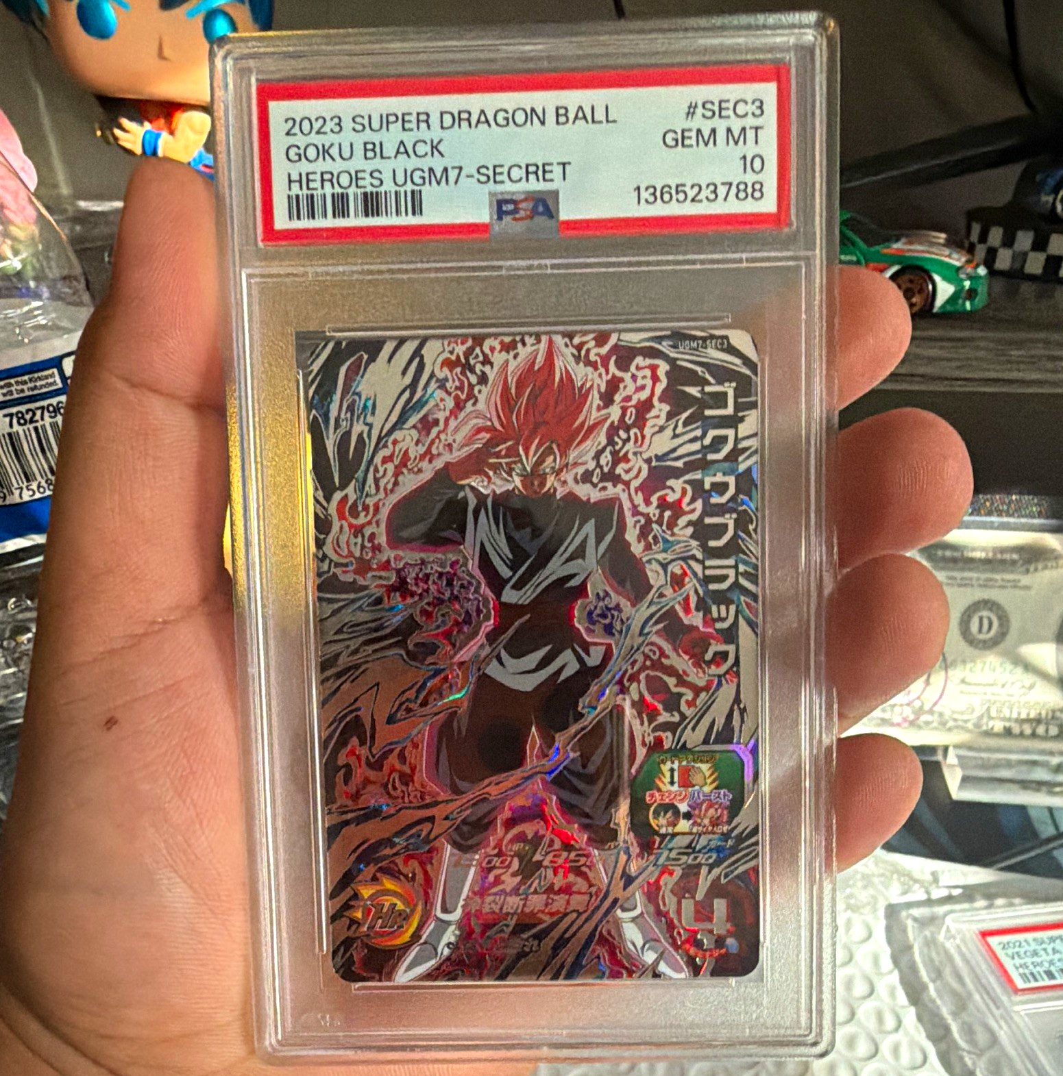 PSA 10 Super Dragon Ball Heroes Secret Rare Goku Black & Vegeta UGM7/BM8 PSA 10 Super Dragon Ball Heroes Secret Rare Goku Black & Vegeta UGM7/BM8